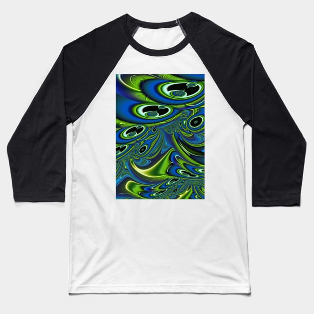 green blue abstract texture Baseball T-Shirt by pinkal